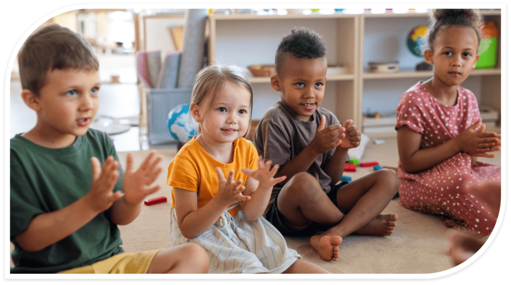 Young children learning together in a classroom