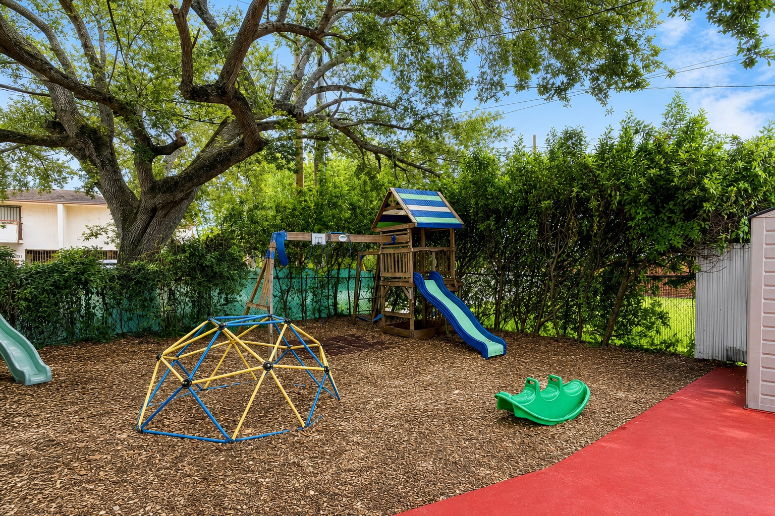 Shaded playground at Little Apple Location 1